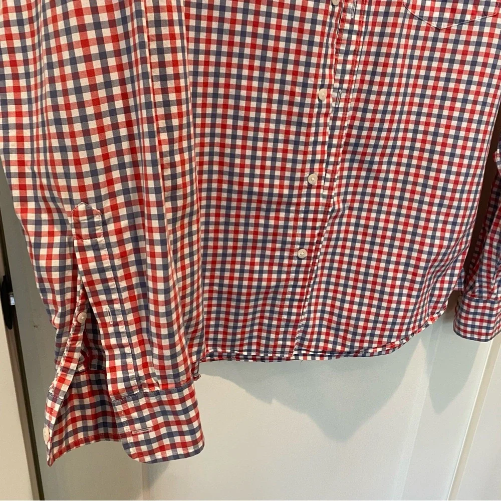 J Crew Men’s Long Sleeve Slim Fit Button Down Shirt.  XL.  Red/Blue/White Check. - Picture 5 of 8